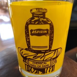 Vintage Aspirin Advertising Large Shot /Medicine Glass - Chemical Hall o…